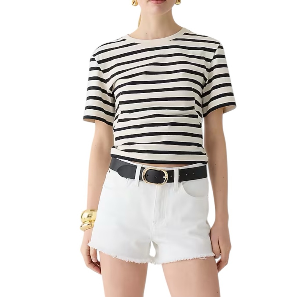 J.Crew Relaxed Denim Short with Raw Hems in White - Picture 2 of 9